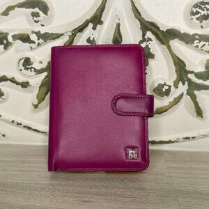 DuDu Multicolor Leather Wallet Colorblock Snap Organizer